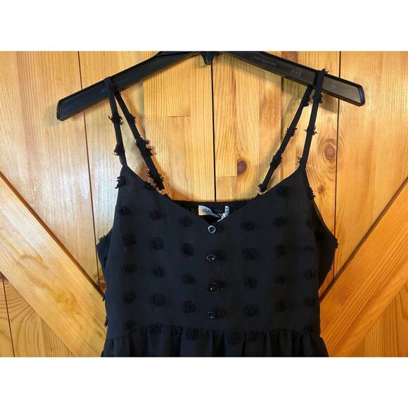 Grace Karin Black Swiss Dot Adjustable Strap Side Zip Dress NWT Size Medium (521 - Picture 2 of 9